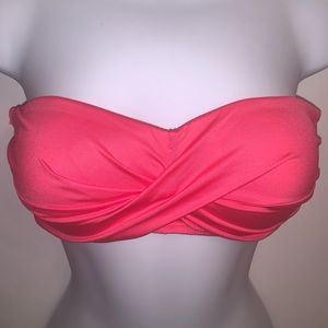 Bandeau Bikini Top ~ Coral/Pink